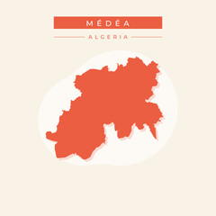 Vector illustration vector of Médéa map Africa