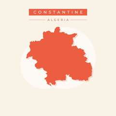 Obraz premium Vector illustration vector of Constantine map Africa