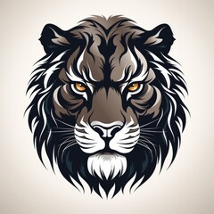 Fototapeta premium Illustration of a tiger head. Tiger head logo.