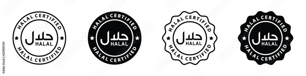 Wall mural halal food certified icon. halal food labels icon. halal icon, vector illustration