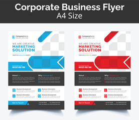 Corporate Business Flyer poster pamphlet brochure cover design layout background, two colors scheme, vector template in A4 size