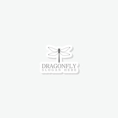 Dragonfly logo template sticker icon