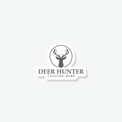Deer hunter logo template sticker icon