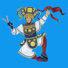 bailarín de tijeras, sudamérica, perú, bolivia, artista folclórico