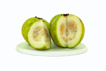 The whole guava fruit is edible and can be eaten like an apple