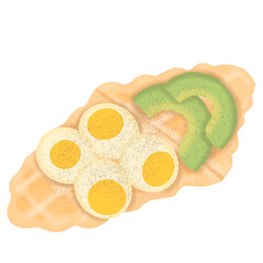 Croffle with egg and avocado 