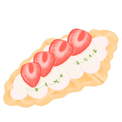 Croffle with strawberry 