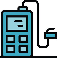 Camera remote control icon outline vector. Photo equipment. Shoot video color flat