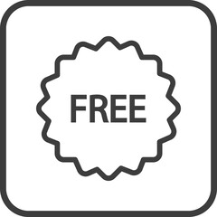 free tag icon in thin line black square frames.