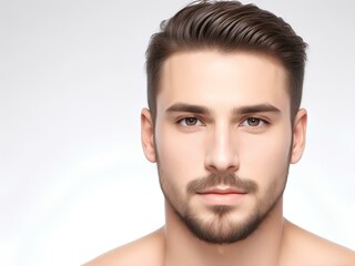 Obraz premium Close up man face skin for ads in studio