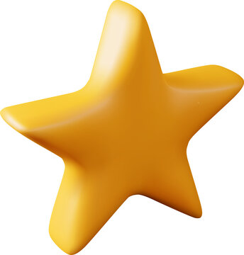 3D Glossy Yellow Star