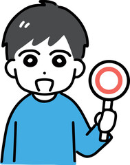 Obraz premium 笑顔で丸のサインを出す若い男性