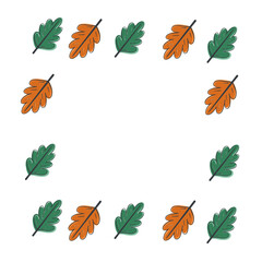 Fototapeta premium hand drawn leaves frame