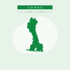Vector illustration vector of Comoé map Ivory Coast