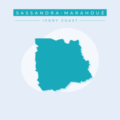 Vector illustration vector of Sassandra-Marahoué map Ivory Coast