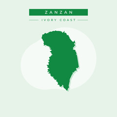 Vector illustration vector of Zanzan map Ivory Coast
