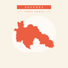 Vector illustration vector of Savanes map Ivory Coast