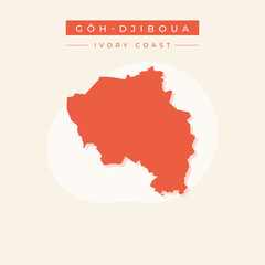 Vector illustration vector of Gôh-Djiboua map Ivory Coast