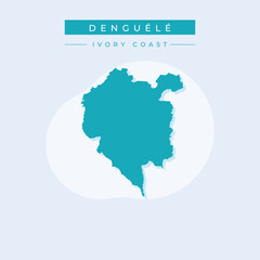 Vector illustration vector of Denguélé map Ivory Coast