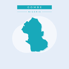 Vector illustration vector of Gombe map Nigeria