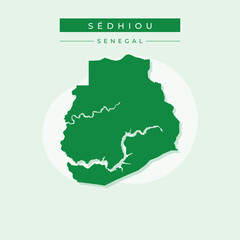 Obraz premium Vector illustration vector of Sédhiou map Senegal