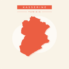 Vector illustration vector of Kasserine map Tunisia