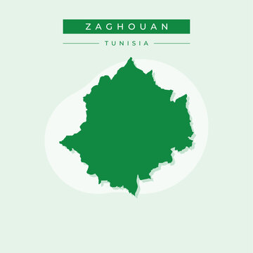 Vector illustration vector of Zaghouan map Tunisia