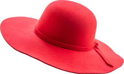 Woman red hat isolated on white background