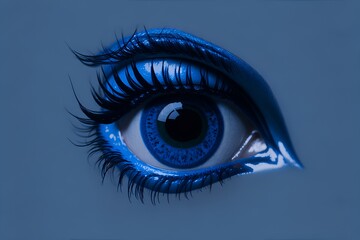 blue eye on white