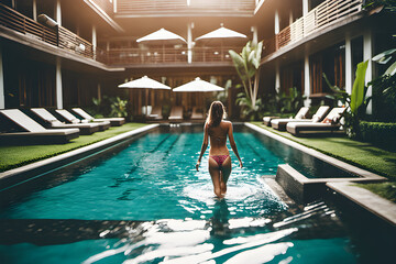 Naklejka premium Young woman in Bali