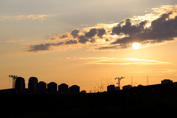 sunset over the city