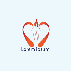 lung logo illustration vector with lung concept with zig zag lines
