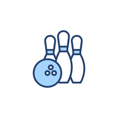 Bowling icon vector. bowling ball and pin sign and symbol.