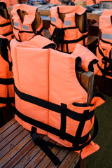 Life jacket on the boat