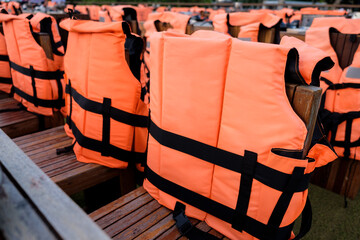 Life jacket on the boat