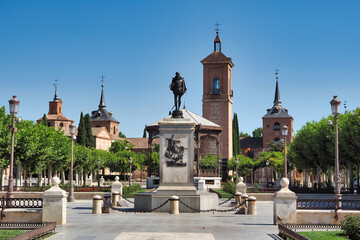 cervantes square in the city of alcala de henares