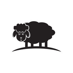 Cute sheep logo vector icon illustration design