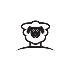 Cute sheep logo vector icon illustration design