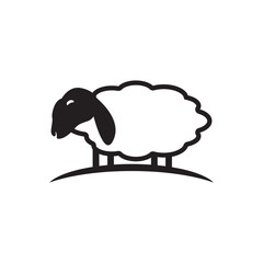 Cute sheep logo vector icon illustration design