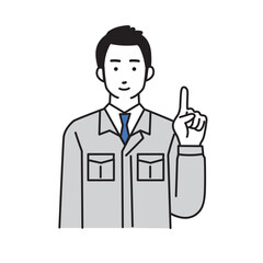 作業服を着た男性作業員のシンプルなイラスト
