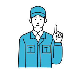 作業服を着た男性配達員のシンプルなイラスト
