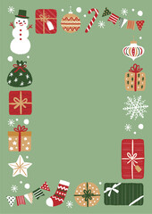 クリスマスのフレームイラスト　アイコン