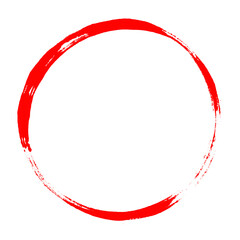 Pinselkreis rot als runde Umrandung - obrazy, fototapety, plakaty