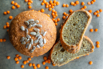 Vegan Lentil Bread Gluten Free Ezekiel or Bible. Ready to Eat.