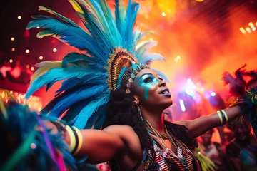 Fotobehang Brazilië carnival party in brazil ai generative art