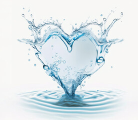 Heart from water splash, AI generated