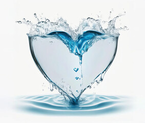 Fototapeta na wymiar Heart from water splash, AI generated