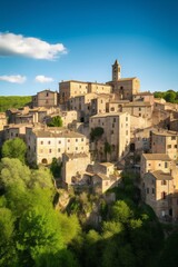 Fototapeta na wymiar Sorano town in Tuscany, Italy, Generative AI
