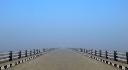 empty bridge in the early morning, empty road 