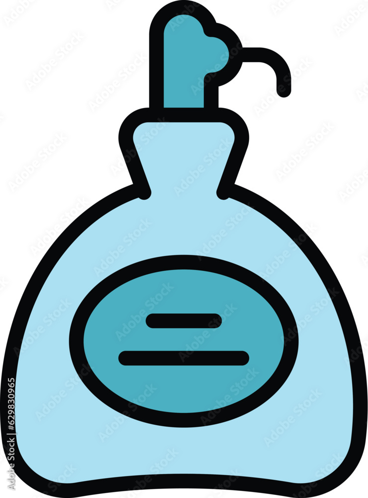Wall mural Pet dispenser soap icon outline vector. Dog spa. Bath shower color flat - Wall murals